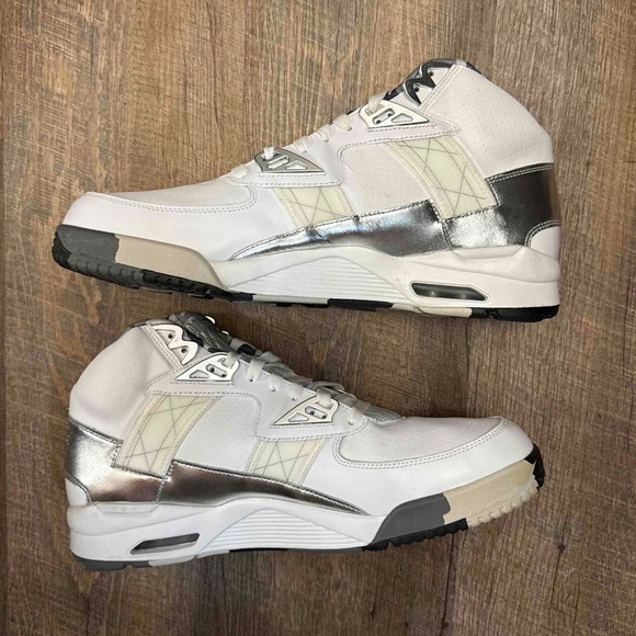 Nike Air Trainer SC High QS Metallic Silver White Super Bowl Trophy - Picture 3 of 10